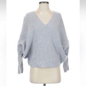 Les 100 Ciels Women’s Cashmere Sweater Dolman Sleeves Gray Size Small